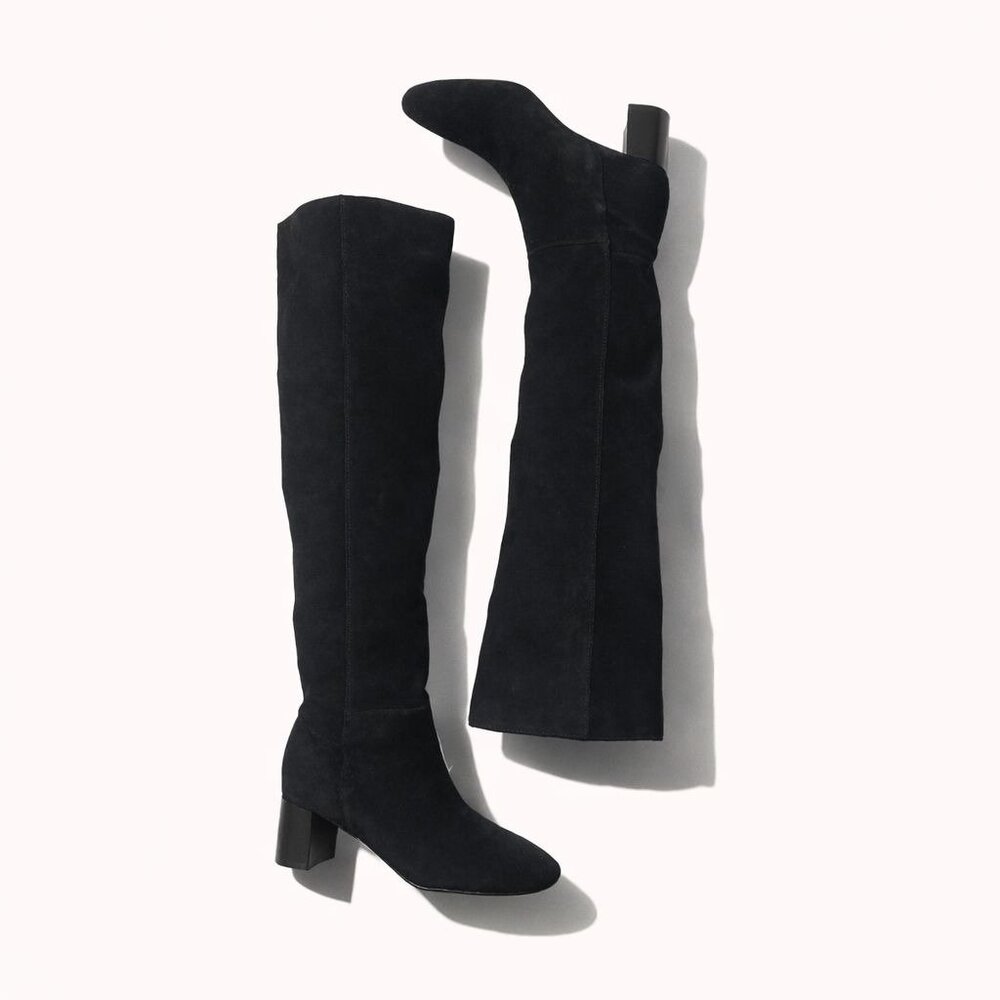 Madewell The Sylvia Over-The-Knee Boot In Suede Women 5.5M True Black Block Heel - Picture 15 of 15